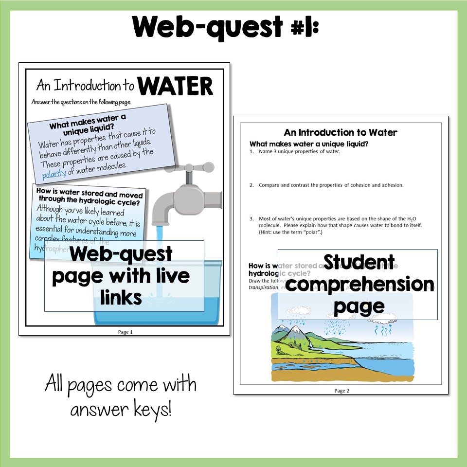 Surface Water & Water Cycle Webquests - Image 3