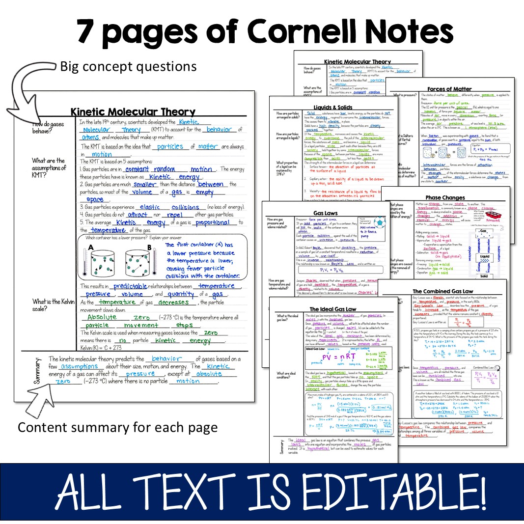 Chemistry Cornell Notes- Gas Laws - Image 3