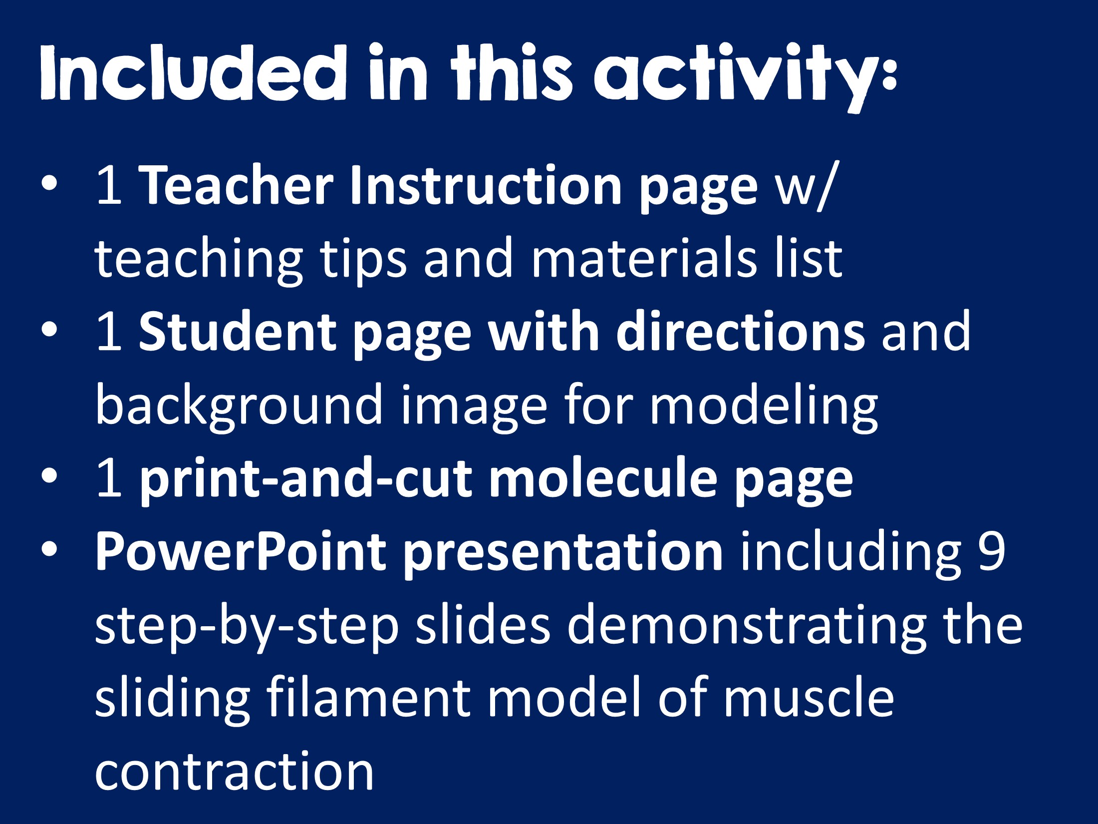 Science Class Backround Sliding Filament Model Activity - Suburban Science
